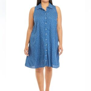 MSK Polka Dot Shirtdress XXL 1x